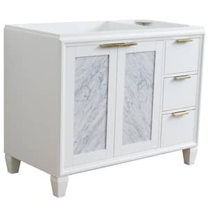 42 in. W x 21.5 in. D Single Bath Vanity Cabinet Only in White