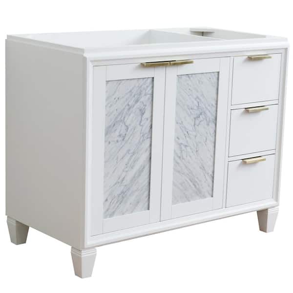 Bellaterra Home 42 in. W x 21.5 in. D Single Bath Vanity Cabinet Only in White