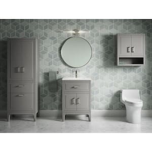 Seer 24 in. W x 18 in. D x 36 in. H Single Sink Freestanding Bath Vanity in Mohair Grey with Quartz Top