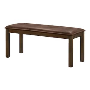 Ederie Walnut and Brown Dining Bench