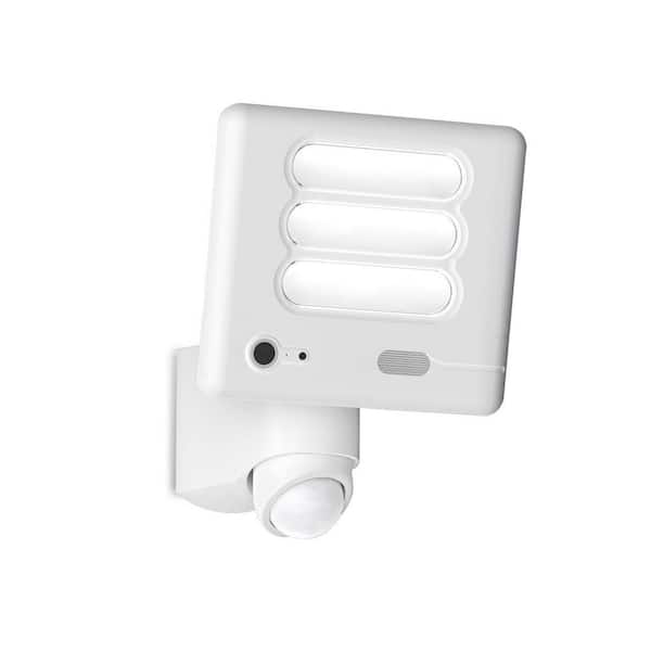 LUTEC 180-Degree 1-Head White Motion Activated Outdoor Integrated LED Flood Light