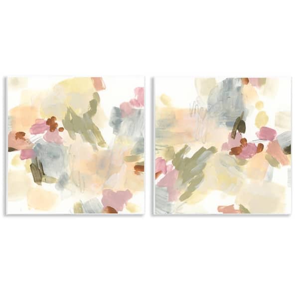Stupell Industries Restless Abstract Splotches by June Erica Vess 2 Pieces Unframed Abstract Graphic Art Print 12 in. x 12 in.