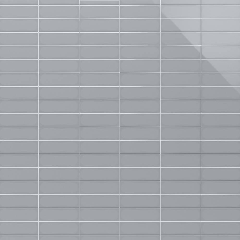 Abbey Road 4-in x 12-in Polished Gray Porcelain Subway Tile