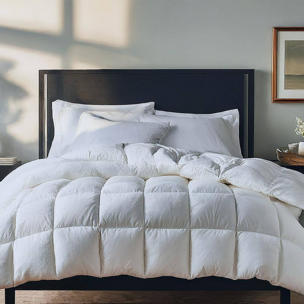 Twin White Cotton Down Reversible Bedspread