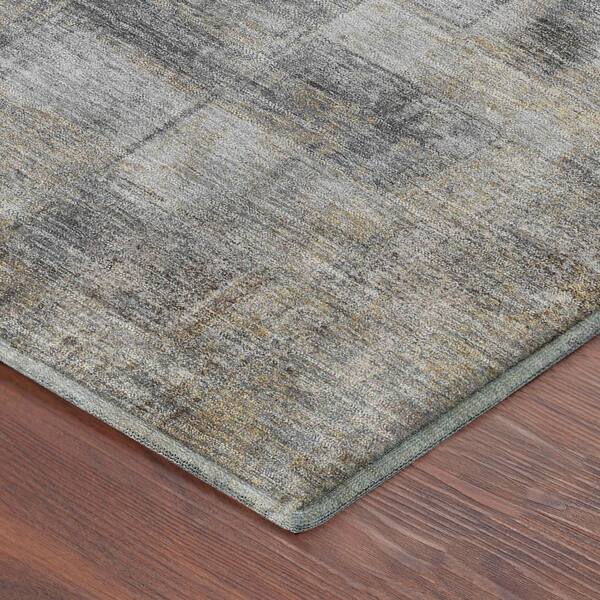 Mayfield Premium Machine Washable Abstract AMF2248 Gray 2 ft. x 7 ft. Runner Rug