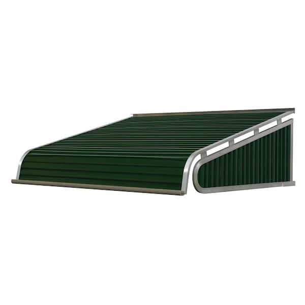 NuImage Awnings 3.33 ft. 1500 Series Door Canopy Aluminum Fixed Awning (12 in. H x 24 in. D) in Evergreen