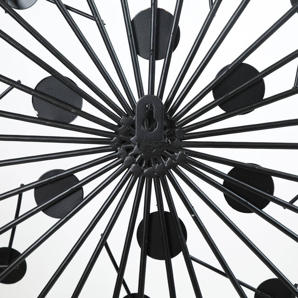 Mid-Century Modern Multicolor Iron Starburst Wall Sculpture