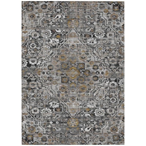 Chantille Machine Washable Indoor/Outdoor Abstract ACN2782 Black 10 ft. x 14 ft. Area Rug