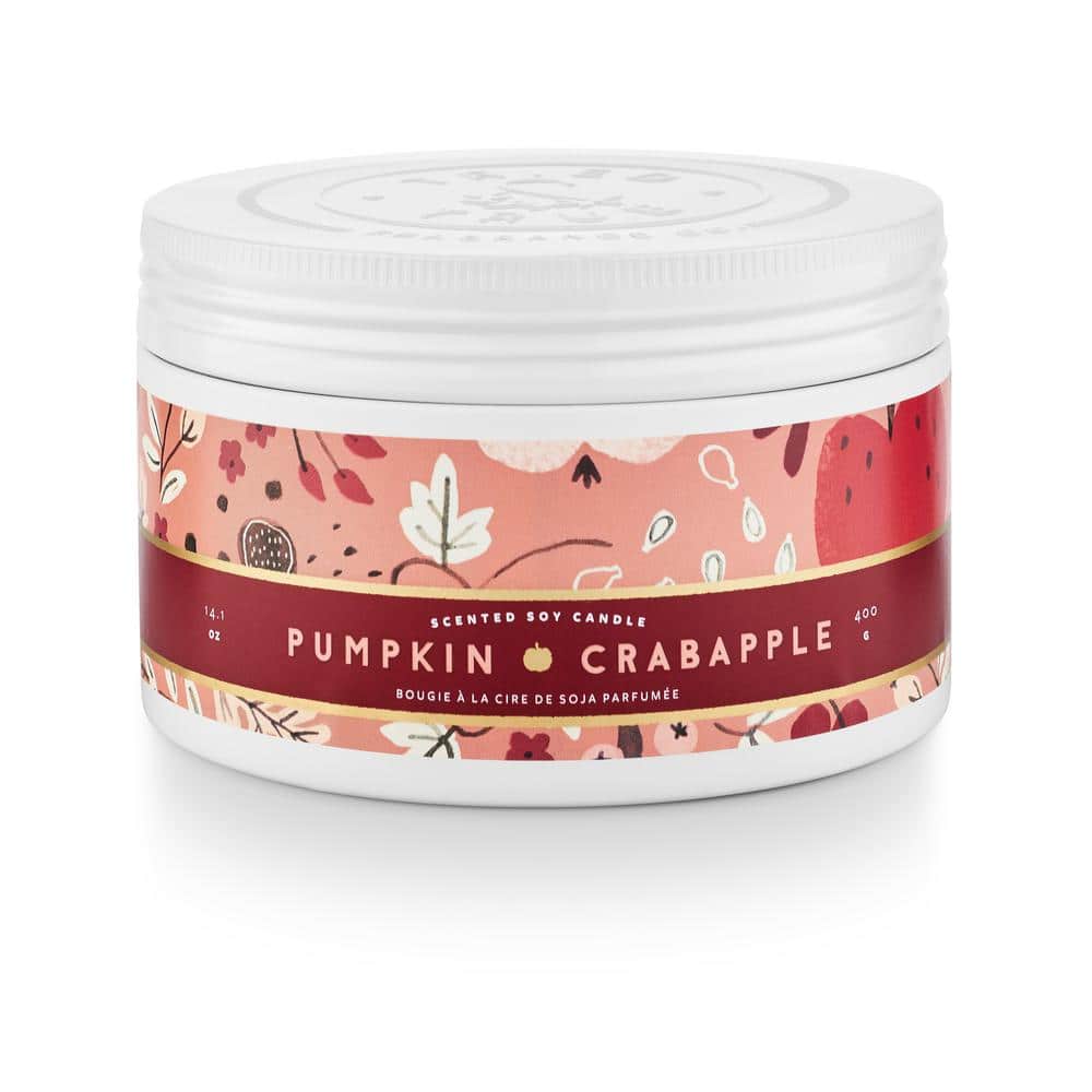 14.1 fl. oz. Pumpkin Crabapple Large Tin Scented Candle (1-Pack)