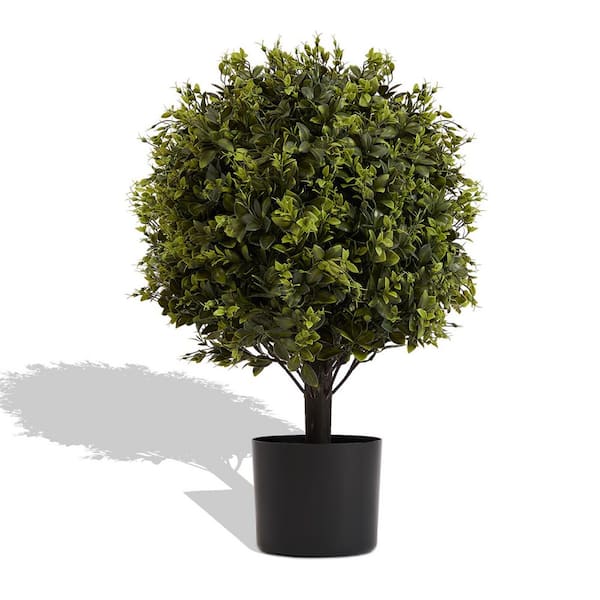 2 ft. Artificial Boxwood Topiary Tree in Pot 2-Pack