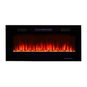 Premium 42 in. Front Venting Slim Wall-Mount Electric Fireplace Black