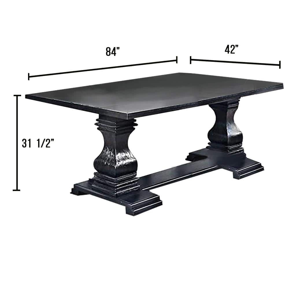 William's Home Furnishing Nerissa Antique Black Dining Table CM3840T ...