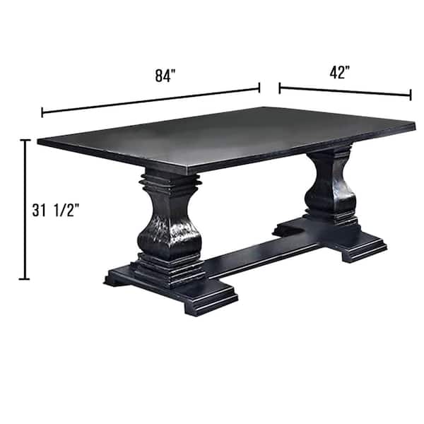 William's Home Furnishing Nerissa Antique Black Dining Table