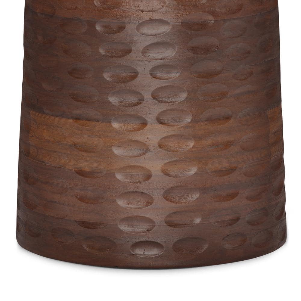 Boyd Warm Dark Brown Solid Wood Round Accent Table
