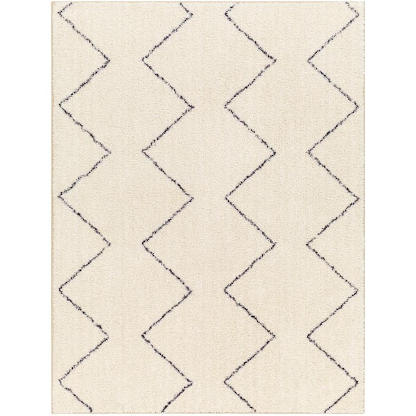 Livabliss Lykke Cream Moroccan 8 ft. x 11 ft. Machine-Washable Indoor Area Rug