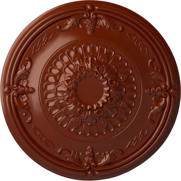 Ekena Millwork 26-1/4 in. x 3-1/4 in. Athens Urethane Ceiling Medallion (Fits Canopies up to 3-5/8 in.), Firebrick