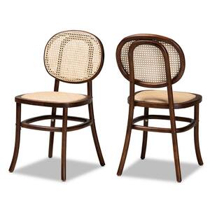 Garold Beige and Walnut Brown Dining Chair (Set of 2)