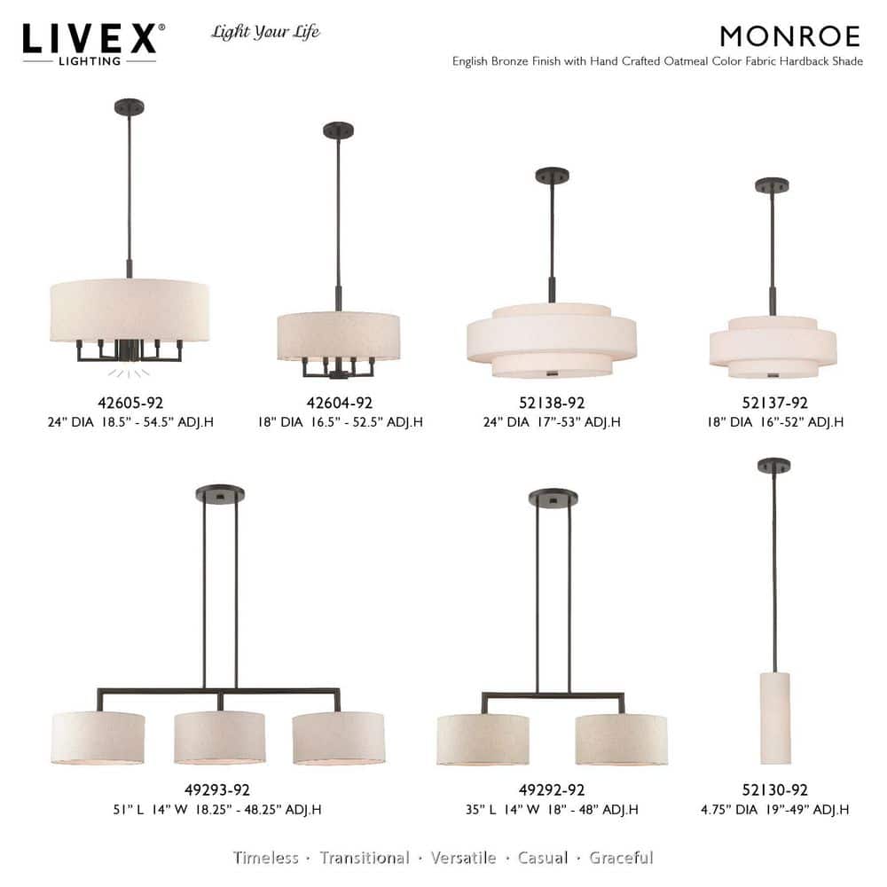 English Bronze Mini Pendant Light with Fabric Shade