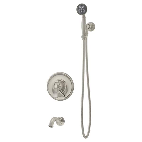Symmons Winslet 1-Handle Tub/Hand Shower Trim Kit in Satin Nickel (Valve Not Included)