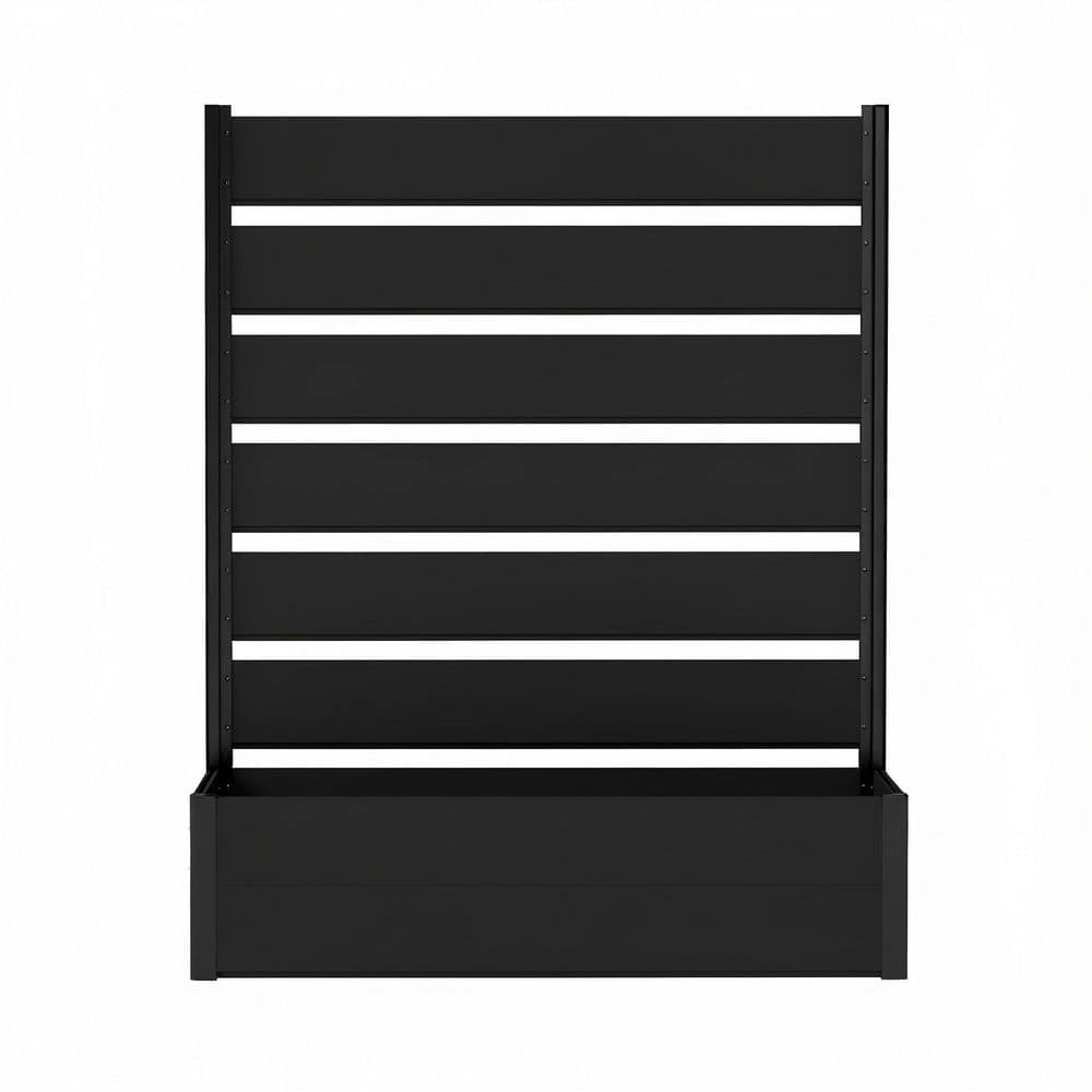mondaria 14 in. W x 59 in. H Black Composite Wood Panels Planter Box ...