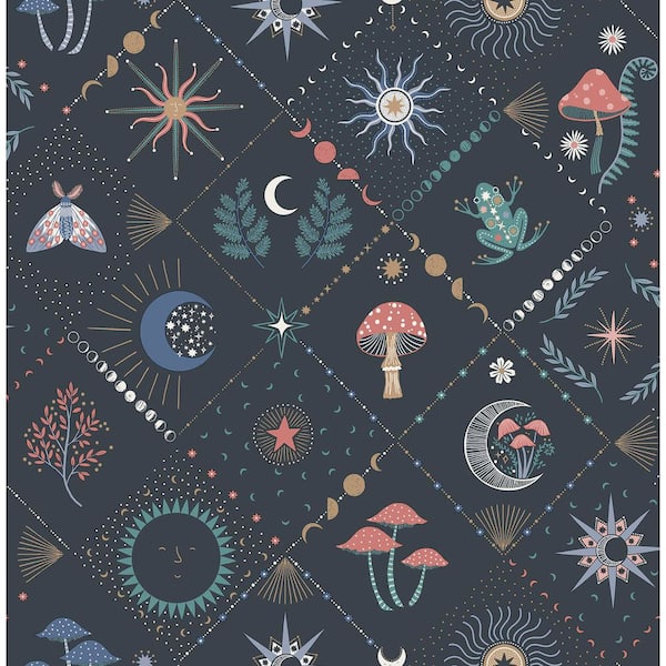 Elmira Black Mystical Wallpaper Sample