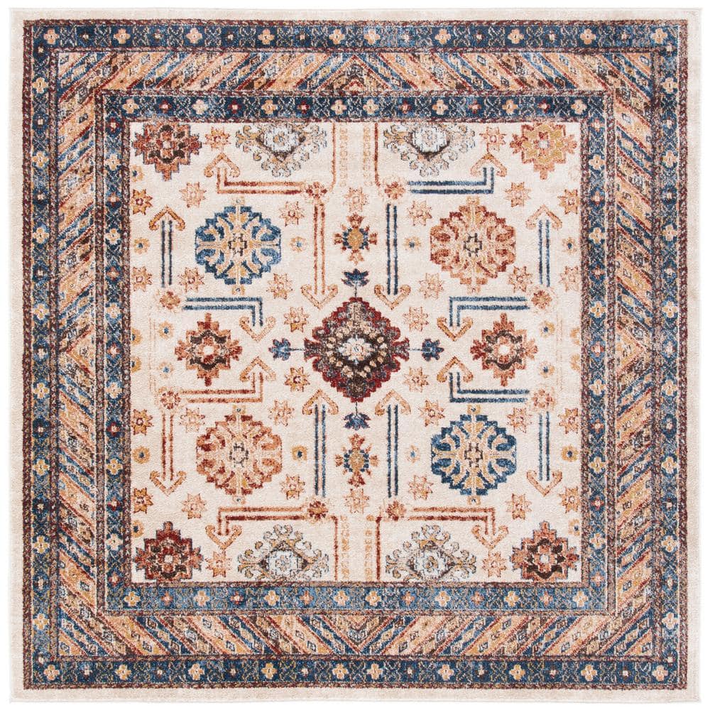 SAFAVIEH Bijar Ivory/Brown 7 ft. x 7 ft. Border Distressed Square Area Rug  BIJ653A-7SQ - The Home Depot