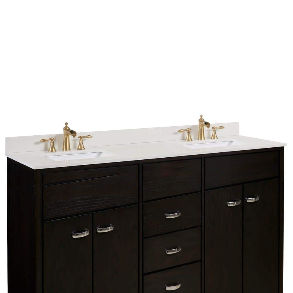 Milano White 73'' Stone Double Bathroom Vanity Top with Sinks