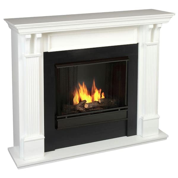 Real Flame Ashley 48 in. Gel Fuel Fireplace in White