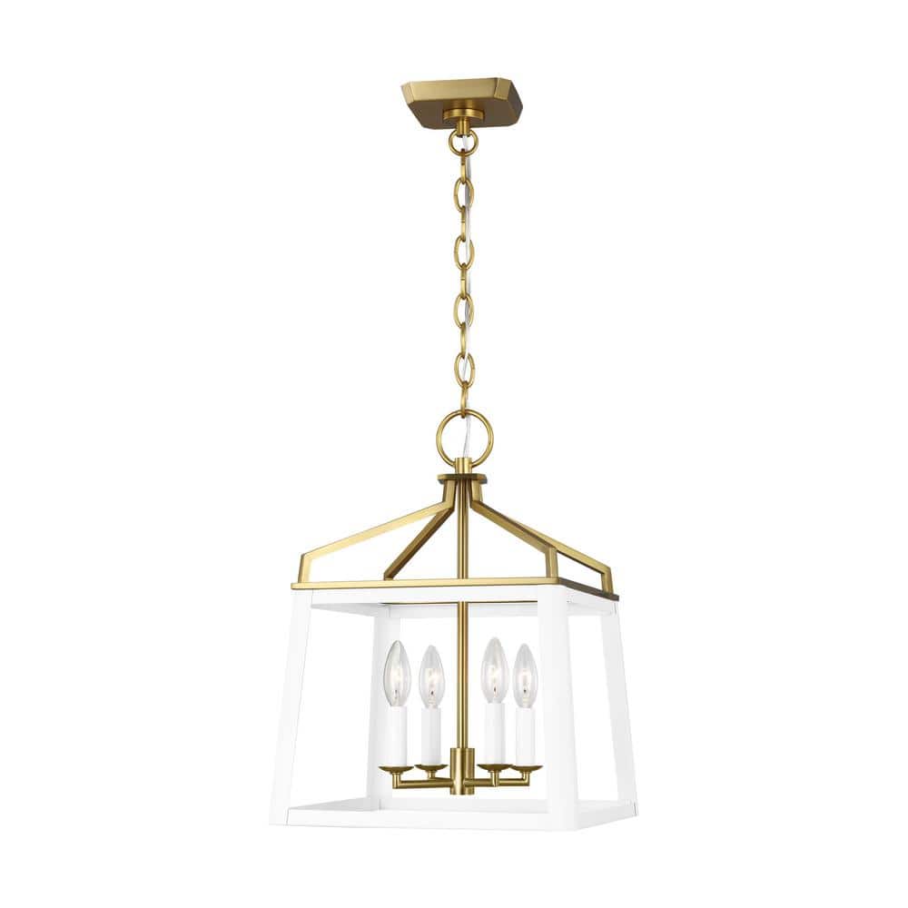 Carlow 13.5 in. W x 18.375 in. H 4-Light Matte White Indoor Dimmable Medium Lantern Chandelier with No Bulbs Included price history on PriceWatchPro