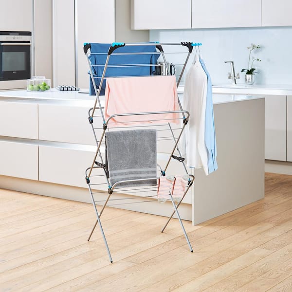 Mainstays Space-Saving 2-Tier Tripod Hanging Clothes Drying Rack, Steel
