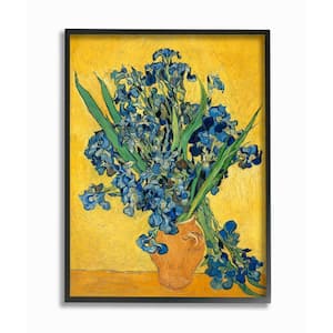 24 in. x 30 in. "Van Gogh Irises Post Impressionist Painting" by Vincent Van Gogh Framed Wall Art