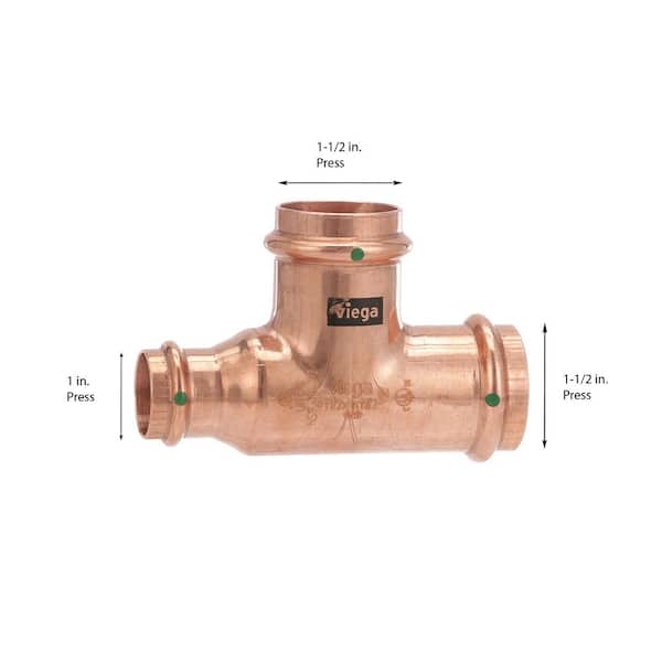 ProPress 1-1/2 in. x 1 in. x 1-1/2 in. Press Copper Tee