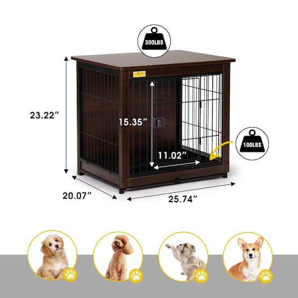 COZIWOW Small Dog Crate Kennel Furniture with Removable Tray CW12G0508 -  The Home Depot