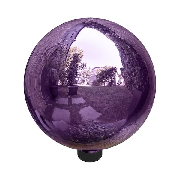 Outdoor Electric Purple Glass Gazing Globe, 10 in. Diameter, Purple