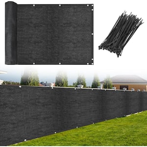4 ft. x 25 ft. Black Privacy Fence Screen Shade Cover Fabric Tarp Garden
