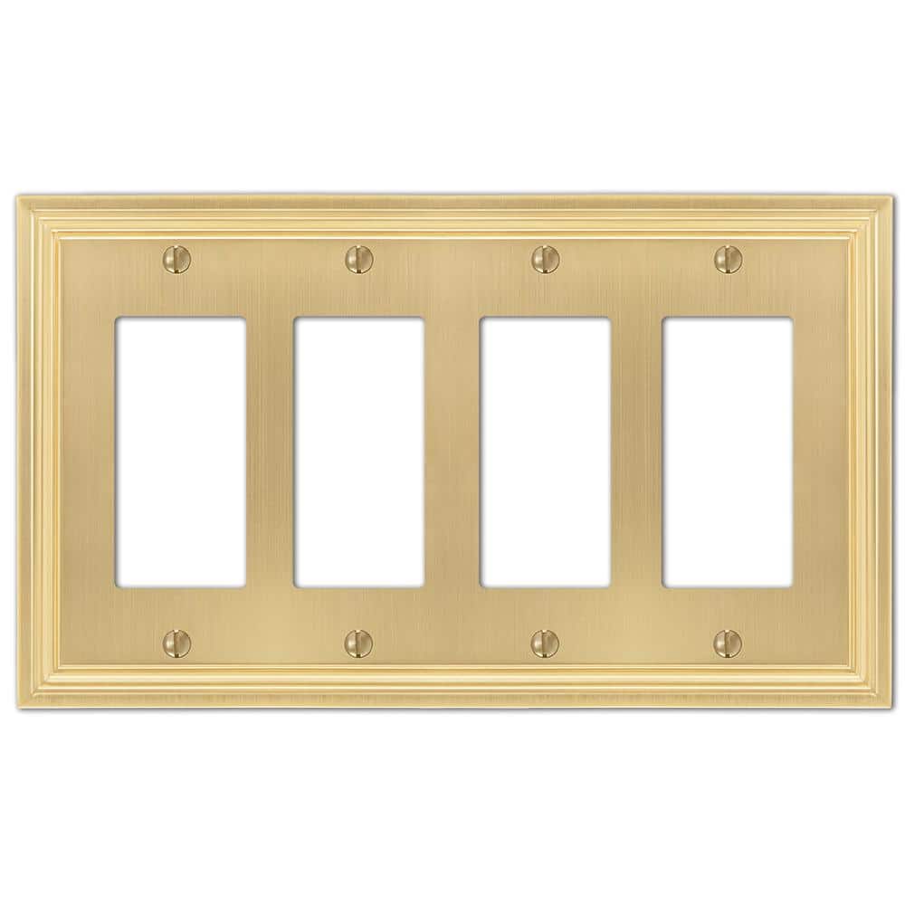 Satin Brass 4-Gang Decorator Wall Plate