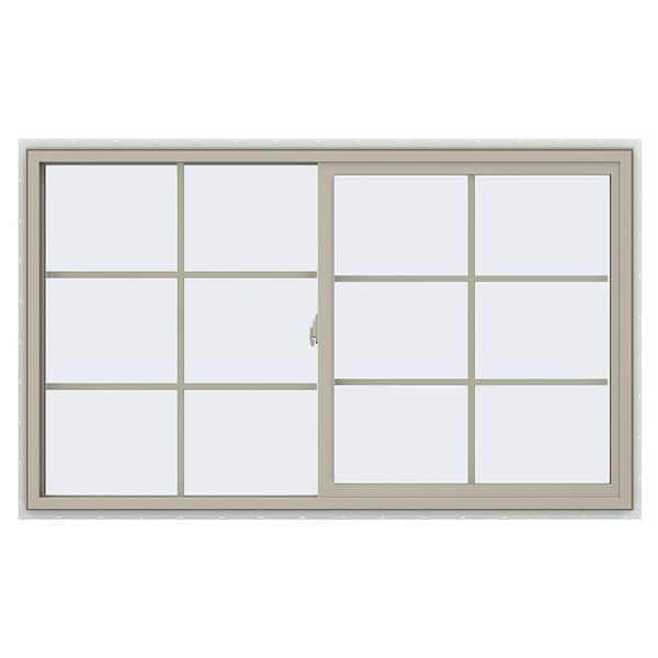 JELD-WEN 59.5 in. x 35.5 in. V-2500 Series Desert Sand Vinyl Left