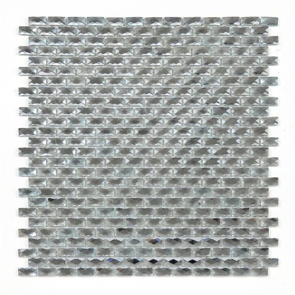Reflections Clear Crystal Brick Mosaic 12 in. x 12 in. Diamond Cut Glass Decorative Wall Tile (11 sq. ft./Case) price history on PriceWatchPro