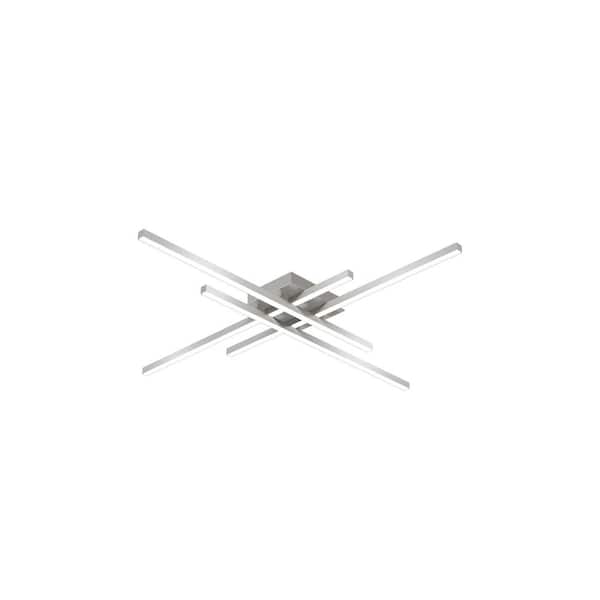 KUZCO Vega Minor 32 in. 1 Light 46-Watt Brushed Nickel Integrated LED Flush Mount