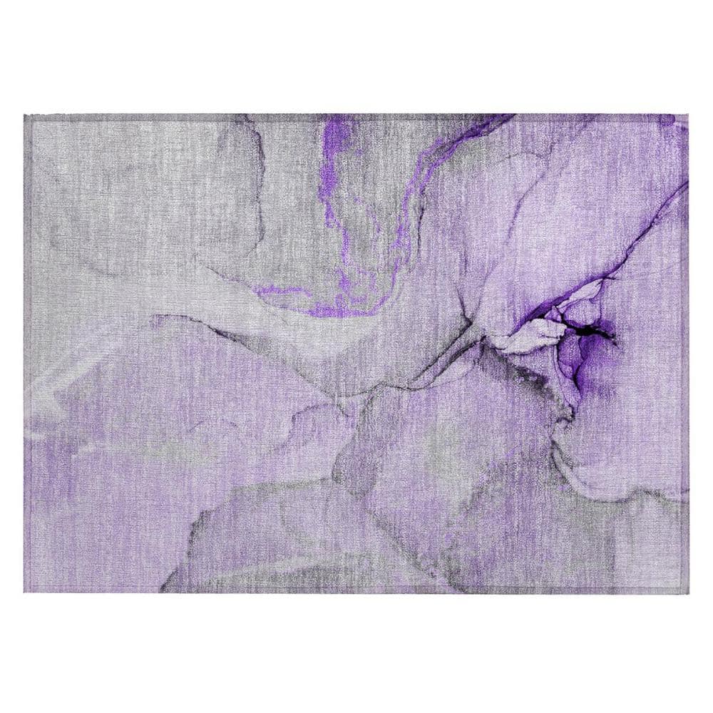 Purple and Ivory 2 ft. x 3 ft. Abstract Indoor/Outdoor Area Rug price history on PriceWatchPro