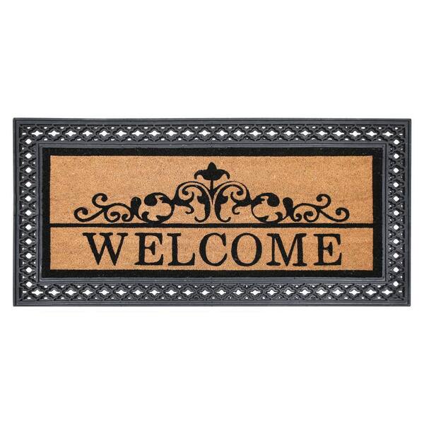 Chesapeake Coir Rubber Natural Black Non-Slip Indoor Doormat (22 in. x 47 in.)