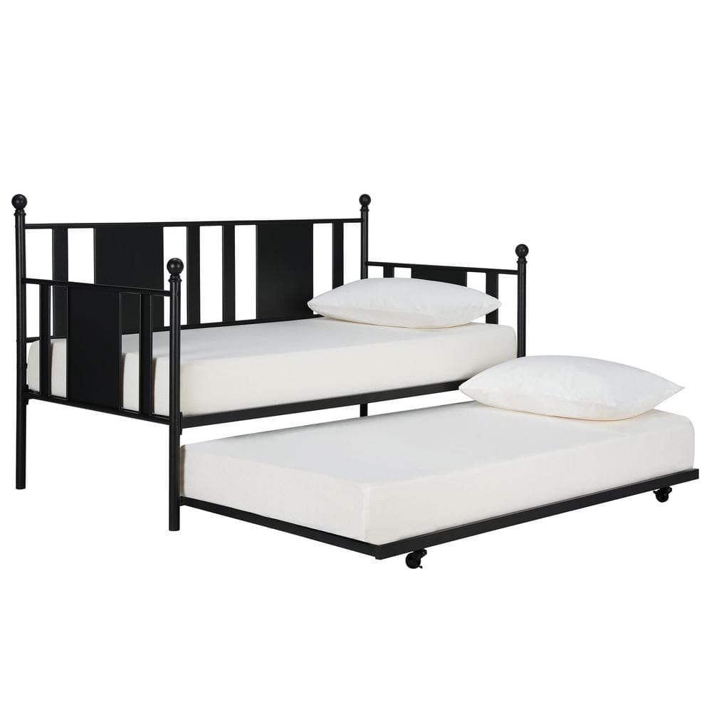 DHP Lila Black Metal Twin Daybed With Trundle DE91421 - The Home Depot