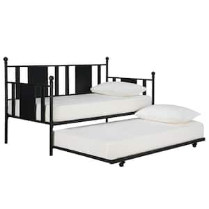 Lila Black Metal Twin Daybed with Trundle