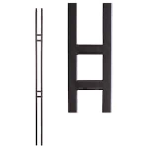 Aalto Modern 44 in. x 0.5 in. Satin Black Double Bar Hollow Wrought Iron Baluster