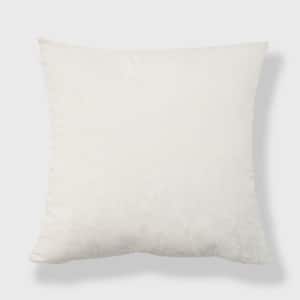 Soft Crushed Velvet White 20 in. x 20 in. Throw Pillow