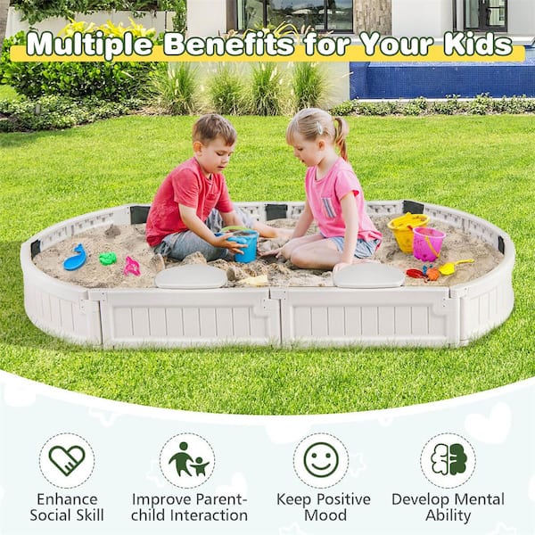 サンドボックス 6台 BOZTIY Outdoor Wood Sandbox Wooden Sandbox and