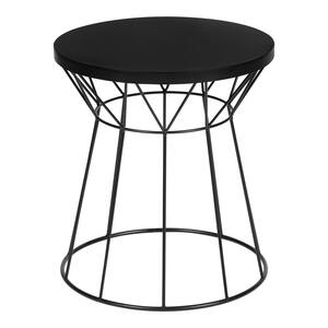 20 in. Black Round Metal Outdoor Side Table