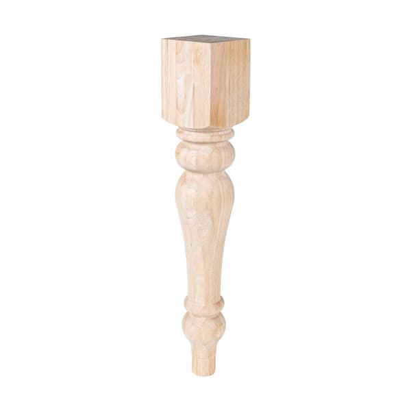 American Pro Decor 28-1/2 in. x 5 in. Unfinished North American Hardwood Farmhouse Kitchen Island Leg