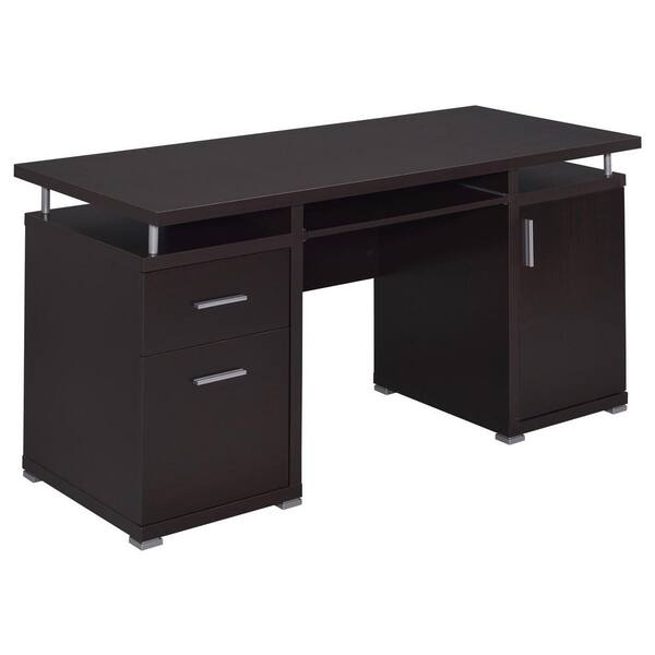 Coaster Home Furnishings Tracy 55 in. W Cappuccino 2-Drawer Computer Desk