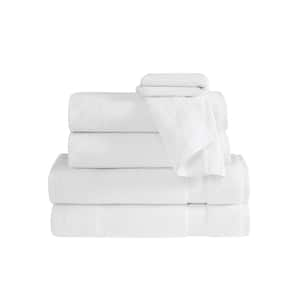 Cloud 6-Piece White Solid Cotton Towel Set